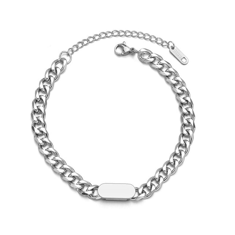 Cuban link bracelet with lobster clasp and 5cm extender chain